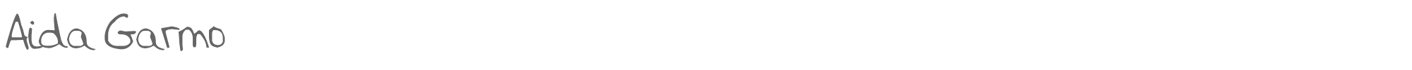 Sample characters Aida Garmo Font